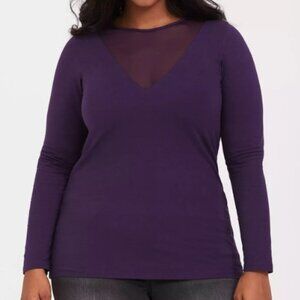 Torrid Purple Mesh Foxy Tee NWT Sz 3